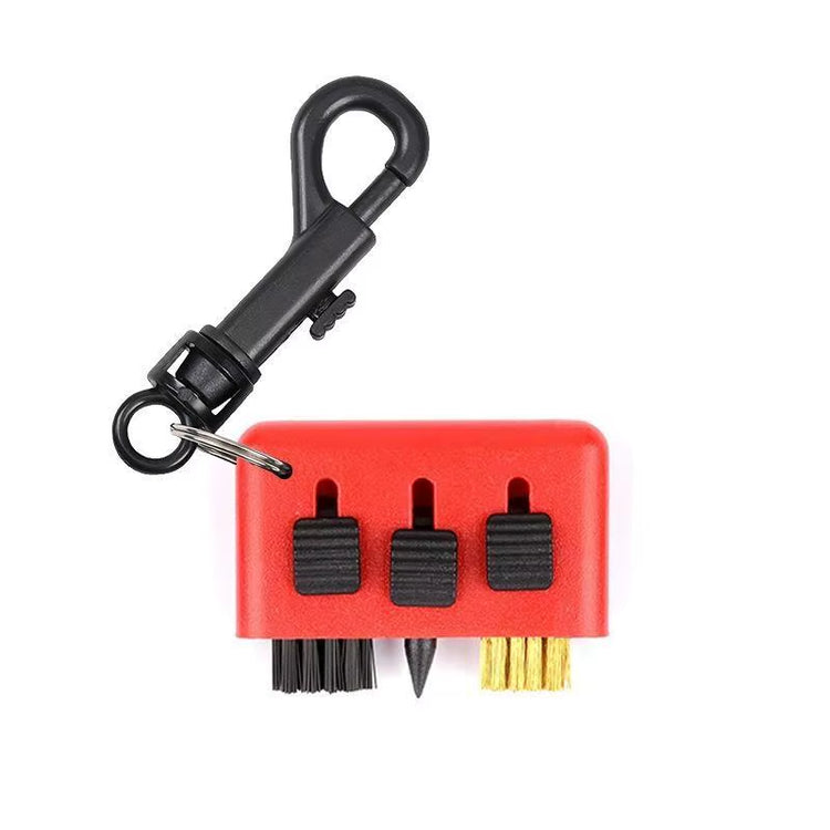 3 in 1 Golf Club Cleaning Brush Portable Groove Cleaner for Wedge Putter Golf Training Accessories Tool