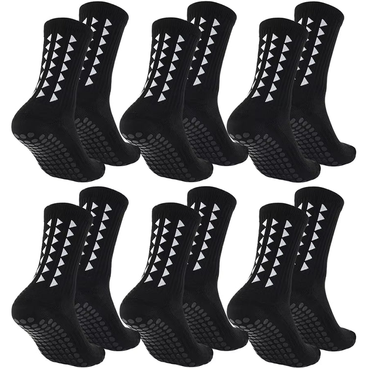 6 Pairs Men Women Football Grip Socks Towel Bottom Sport Socks Rugby Soccer Cycling Running Exercise Athletic Socks