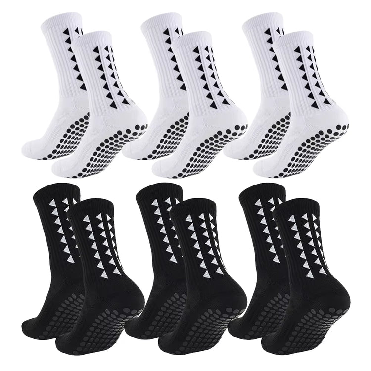 6 Pairs Men Women Football Grip Socks Towel Bottom Sport Socks Rugby Soccer Cycling Running Exercise Athletic Socks