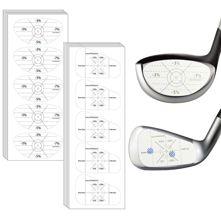 125/250P Golf Club Impact Tape Stickers Labels for Driver Woods Irons, Ball Hitting Recorder Training Aids for Swing Practice