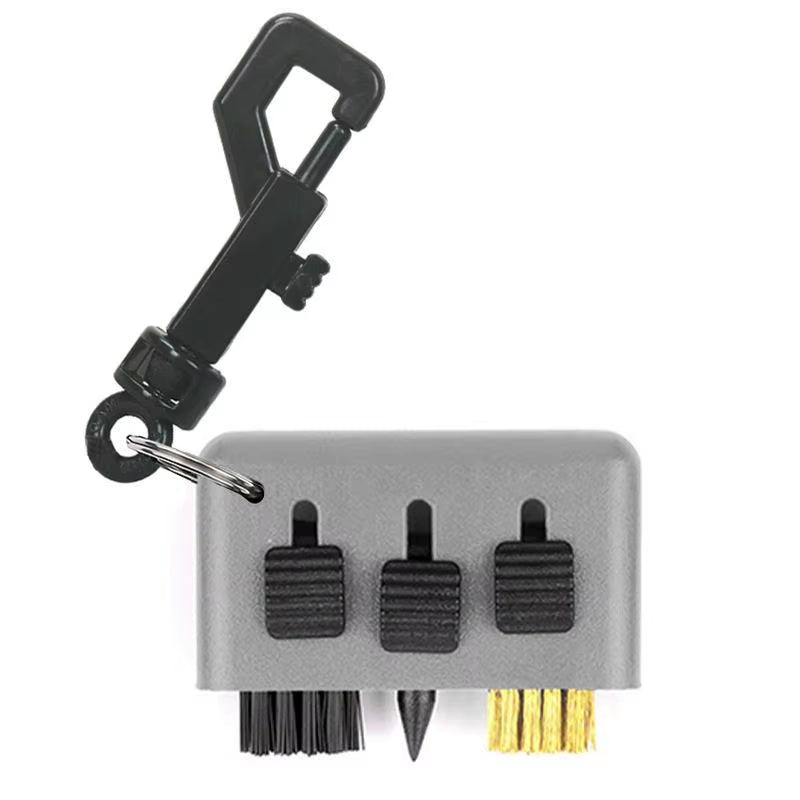 3 in 1 Golf Club Cleaning Brush Portable Groove Cleaner for Wedge Putter Golf Training Accessories Tool