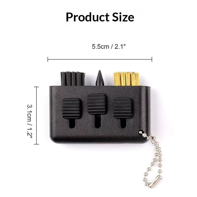 3 in 1 Golf Club Cleaning Brush Portable Groove Cleaner for Wedge Putter Golf Training Accessories Tool