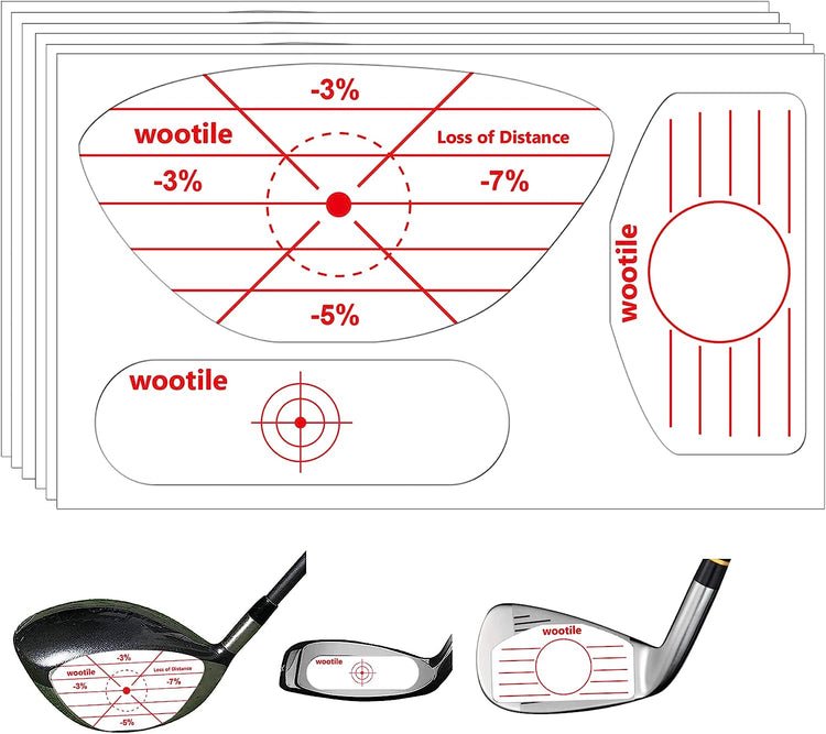 Golf Driver Impact Tape Labels 180 Pcs Golf Club Impact Tape Stickers for Swing Training Irons and Woods Iron Ball Hitting Recorder Standard Irons Woods Stickers,Training Aids for Swing Practice