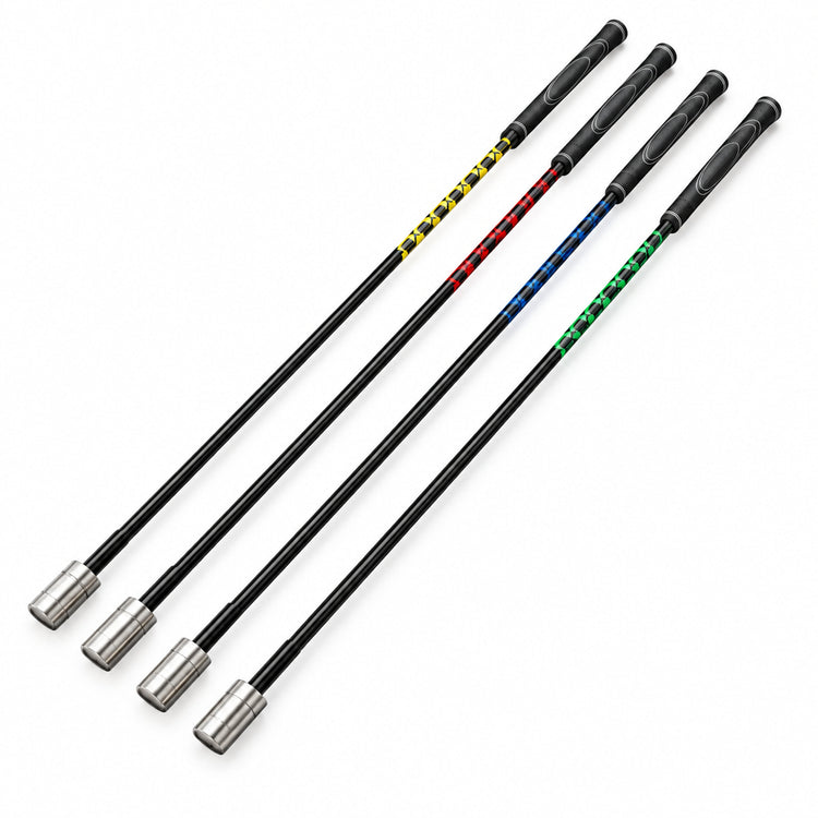Golf Swing Training Stick with Weighted Head Non Slip Grip Trainer for Consistent Form