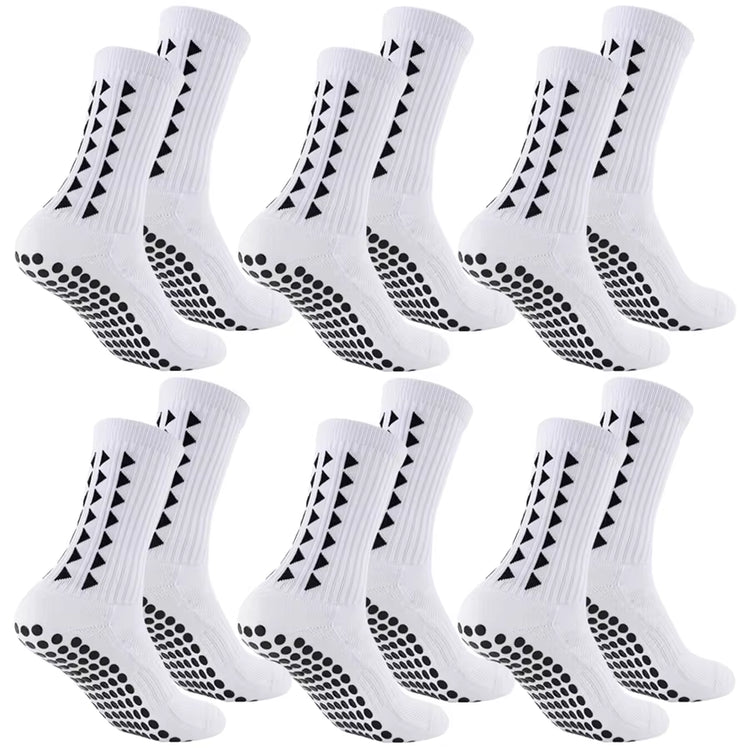 6 Pairs Men Women Football Grip Socks Towel Bottom Sport Socks Rugby Soccer Cycling Running Exercise Athletic Socks